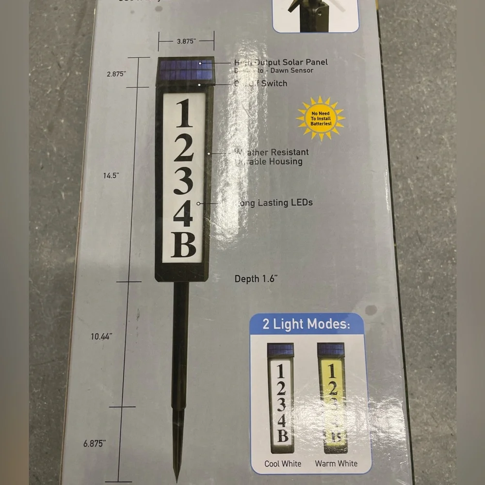 Solar Powered Address Light - Picture 4 of 5